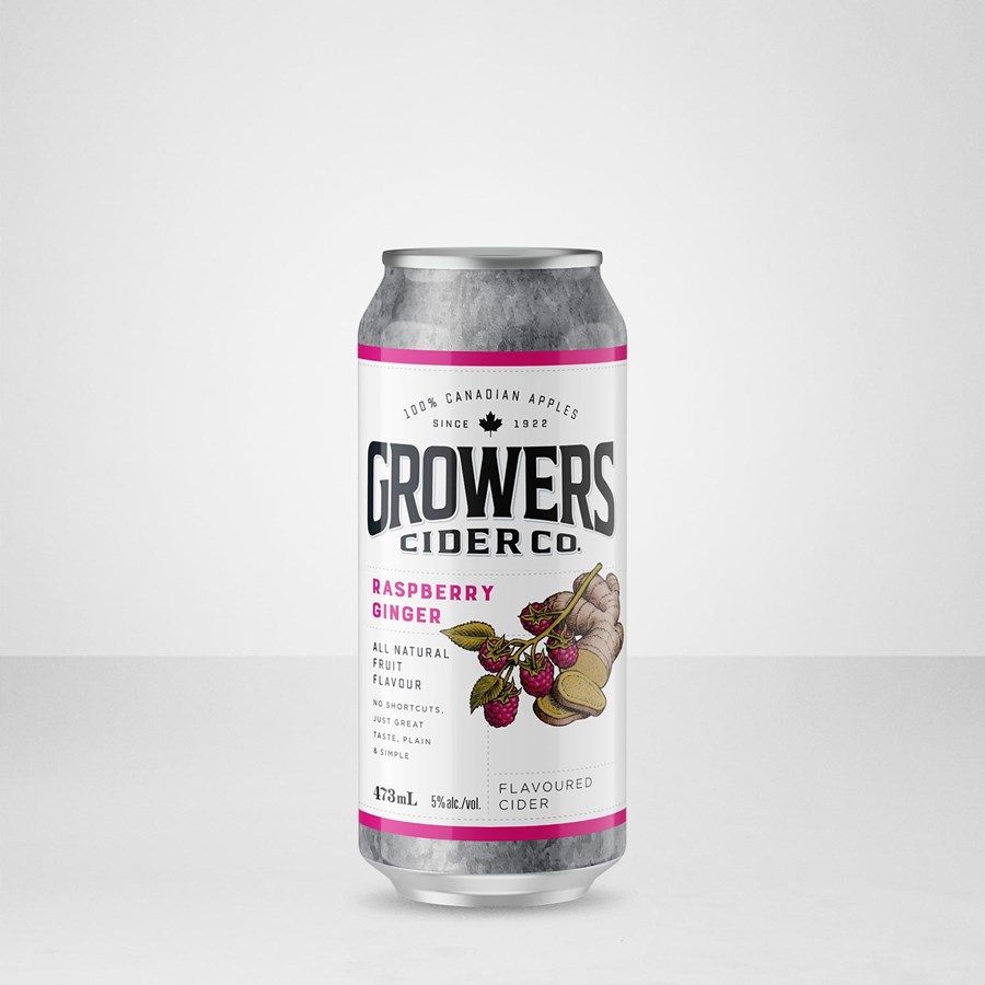 Growers Raspberry Ginger 473 millilitre can